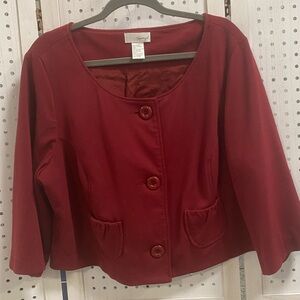 Spiegel Burgundy Blazer with Button Accents